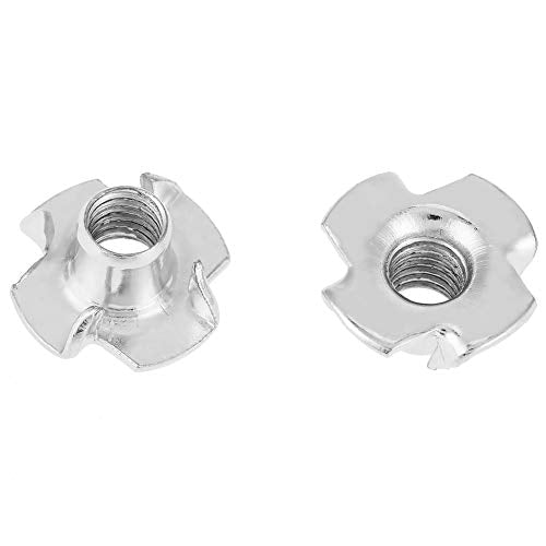 T Nuts zinc Plated Steel, 100PCS Rock Climbing Holds T Nuts Four Pronged Tee Nuts for Furniture Cabinets and Rock Climbing Holds (M8) - size: M8