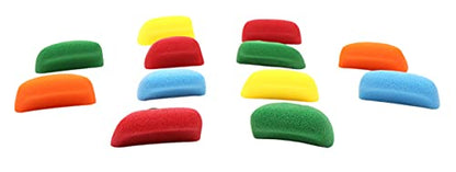 Atomik Rock Climbing Holds Set of 12 Bolt-On Straight Mini Jugs in Assorted Bright Tones