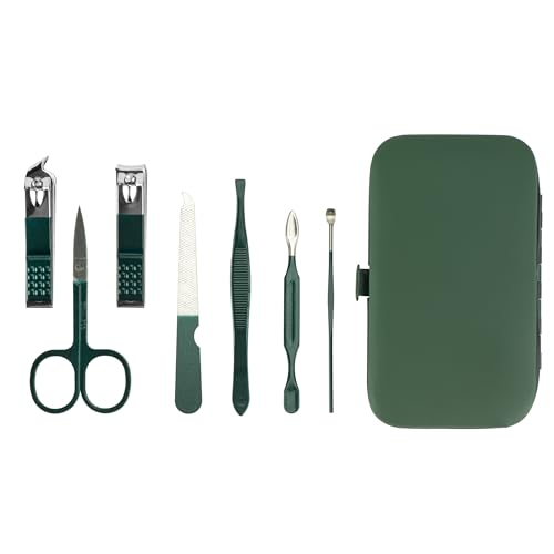 Manicure Set Personal Care Nail Clipper Kit Professional Manicure Pedicure Set Mens Accessories Personal Care Nail Grooming Present for Men Husband Boyfriend Parent, Dark Green - color: Dark Green