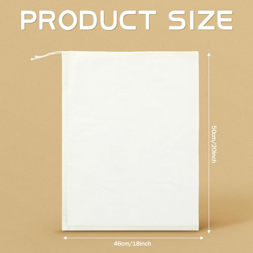Tatuo 50 Pcs 18 x 20 Inches Cotton Bags with Drawstring Large Reusable Produce Bags Linen Empty Storage Pouches Canvas Fabric Sachet for Cloth Bread Food Storage - size: 18 x 20 Inches (Pack of 50)