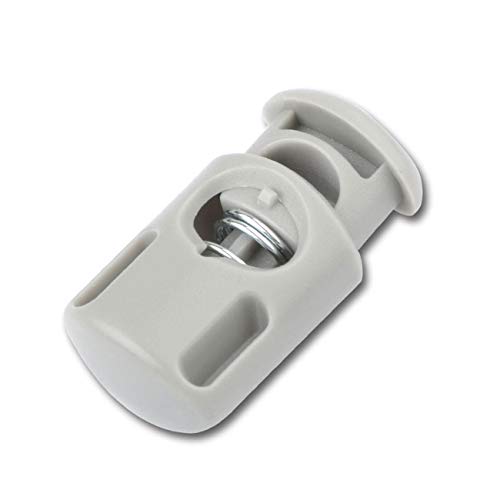 DYZD Plastic Cord Locks End Spring Stop Toggle Stoppers Multi-Colour (10PCS, Grey) - color: Grey