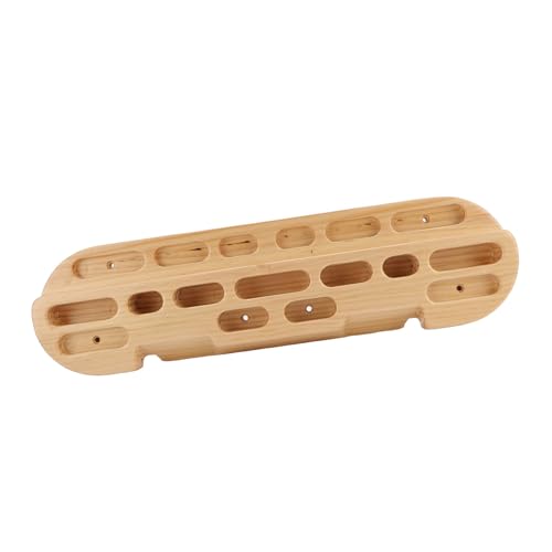 RiToEasysports Wooden Climbing Fingerboard, Portable Hangboard for Rock Climbing Training with Finger Holes Varying Lengths Depth