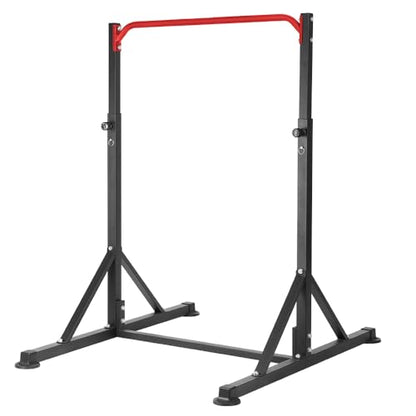 Pull Up Station, Power Tower Adjustable Pullup Bar Free Standing, Heavy Duty Multifunction Strength Training Pull Up Bar, Gym Workout Fitness Equipment Chin up Bar for Home Outdoor, 440LBS Capacity - color: Red