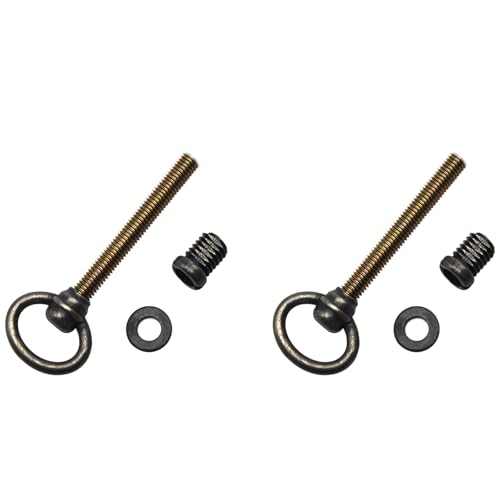 2 PCS Swivel Mirror Mounting Bolt M8 Antique Brass Mirror Frame Screws for Retro Rotating Mirrors (Screw Lenght: 58 mm / 2.28") - size: 97 MM / 3.82 IN