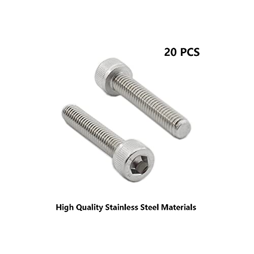 20 PCS Socket Head Cap Screws, TTZEZE 304 Stainless Steel Metric Machine Bolts Hex Socket Screw, Socket Drive Bright Finish Full Machine Threads for Shelf Chair Desk Install Repair (M6x10mm) - color: M6, size: 10mm