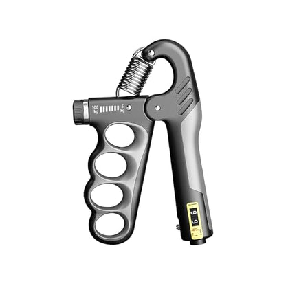 Grip Strength Trainer, Hand Grip Strengthener with Adjustable Resistance 11-220Lbs(5-100KG), Automatic Counter, Ergonomic Design, Forearm Strengthener for Musicians Athletes and Injury Recovery - color: Gray