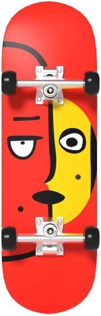 Wooden, pro Fingerboard 29mm Mini handboard、Premium Fingerboard Ideal for Dexterity maneuvers (red and Yellow Faces) - color: Red and Yellow Faces
