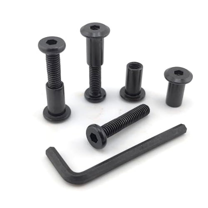 Black M6 x 1-1/4" Hex Drive Socket Cap Bolts Screws Kit,ALLOYPRO 30-Sets Binding Post Screws Socket Cover Connecting Bolt Fixing Post Screw for Furniture Chair Crib Table Cabinets,M6x30mm - color: Black, size: Black-M6*25mm-30sets