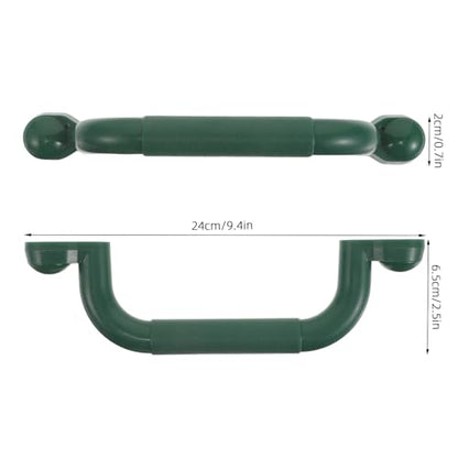 1 Pair Playground Safety Handles - Non-Slip Plastic Kids Playground Grab Handles - for Playhouse, Treehouse, Climbing Frame, Jungle Gym, Swing Set Green - color: Green
