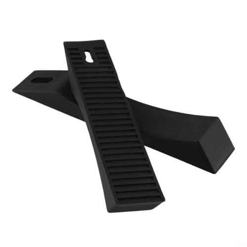 2 Pack Silicone Deadlift Wedges for Weight Lifting, Anti-Slip Barbell Loading Blocks to Easily Add and Remove Bumper Plates, Portable Squat Rack Accessories for Powerlifting and Gym Training(Black) - size: Black