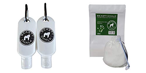 Beasty Chalk - Liquid Chalk 50 ml Pair & Chalk Ball, 80 Gram - Sports Chalk Cream - Great Grip for Gymnastics, Rock Climbing, Sports, Lifting, Pull-Ups, Deadlifts, Kettlebells, Pole - Bundle