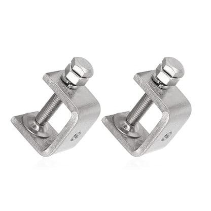 Stainless Steel C Clamps Mini 1 Inch for Mounting, Heavy Duty Metal U Clamps for Metal Working, Small Desk Clamp with Stable Wide Jaw Opening & Protective Pads/I-Beam Design (2pcs) - color: 1 3/16 In-2pcs-30mm