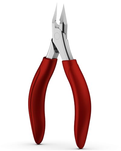 BEZOX Toenail Clippers for Thick & Ingrown Nails – Heavy Duty Toe Nail Clipper for Seniors for Thick Toenails with Comfort Grip & Long Handle - Red - color: Red