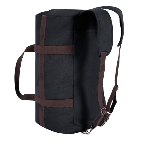 Large Canvas Travel Duffle Bag Heavy Duty, 3-in-1 Convertible Travel Bag with Backpack Straps for Gym, Sports, Travel, Camping(Dark Grey) - color: Dark Grey