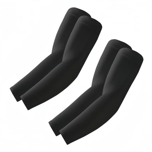 ROXUN Arm Sleeves Cooling UV Sun Protection Sport Compression for Men Women | UPF50,Seamless cover arms,Tattoo-covering,Lightweight & breathable,daily wear,Outdoor work,Basketball Baseball,Mangas - color: 2 Black
