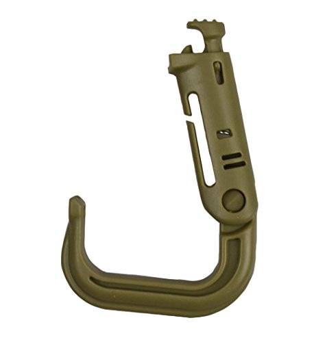 Jadedragon Multipurpose Tactical 360 Rotation D-Ring Clips/Locking Carabiner/Hydration Tube Clips/Elastic String Strap Management Tool for MOLLE Webbing Attachment Backpacks - color: LC-Tan