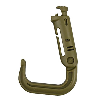 Jadedragon Multipurpose Tactical 360 Rotation D-Ring Clips/Locking Carabiner/Hydration Tube Clips/Elastic String Strap Management Tool for MOLLE Webbing Attachment Backpacks - color: LC-Tan