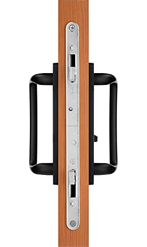 Rockwell Security Charlotte Patio Sliding Door Handle Set Antique Black Finish Fits 3-15/16 Inch CTC Screw Holes for Residential Use - color: Antique Black