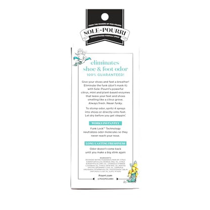 Sole-Pourri Shoe Deodorizer + Foot Spray,3.4 Fl Oz,Up to 150 Uses,Funk-Fighting Odor Freshener with Essential Oils,for Smelly Shoes,Feet & Gym Bags,Citrus & Mint Scent,(Pack of 2) - size: 1 Ounce (Pack of 2), style: Citrus Mint