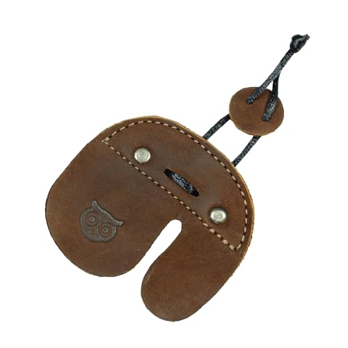 Hide & Drink, Archery Finger Tab, Protect Guard for Recurve Bows, Finger Protector, Shooting Practice Gear Sports & Outdoors, Full Grain Leather, Handmade - color: Swayze Suede, size: Left Handed