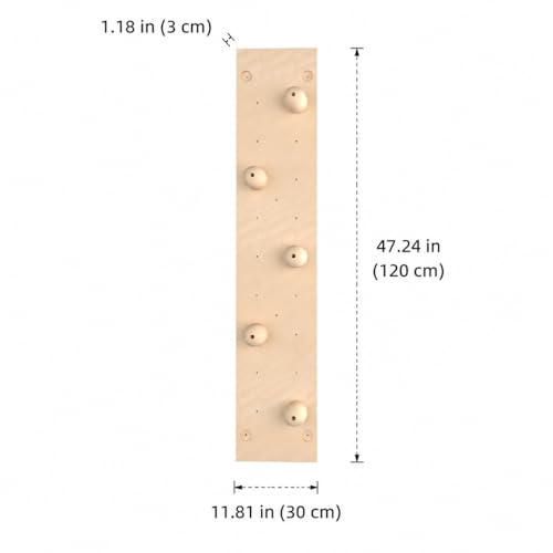 Kids Climbing Wall Panel, Wood Swedish Ladder Climbing Wall Panel 1.22m × 2.44m, Indoor Home Use Bouldering Wall for Physical Training, Grip Sphere Board