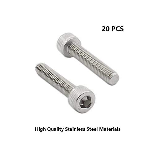 20 PCS Socket Head Cap Screws, TTZEZE 304 Stainless Steel Metric Machine Bolts Hex Socket Screw, Socket Drive Bright Finish Full Machine Threads for Shelf Chair Desk Install Repair (M6x16mm) - color: M6, size: 16mm