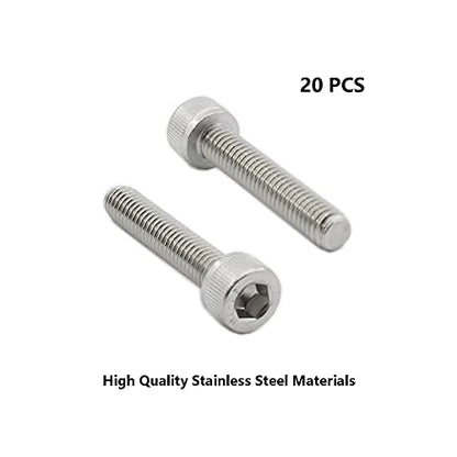 20 PCS Socket Head Cap Screws, TTZEZE 304 Stainless Steel Metric Machine Bolts Hex Socket Screw, Socket Drive Bright Finish Full Machine Threads for Shelf Chair Desk Install Repair (M6x16mm) - color: M6, size: 16mm