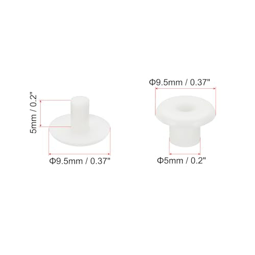 PATIKIL M5x5mm Plastic Binding Post, 50 Sets Plastic Chicago Screws Binding Screw Rivet Post Press-on Buckle for Leather Scrapbook Photo Albums, White - color: White, size: M5x5mm