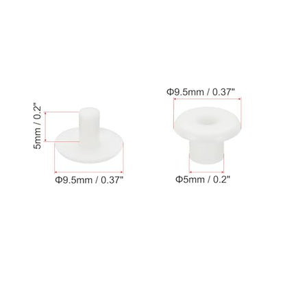 PATIKIL M5x5mm Plastic Binding Post, 50 Sets Plastic Chicago Screws Binding Screw Rivet Post Press-on Buckle for Leather Scrapbook Photo Albums, White - color: White, size: M5x5mm