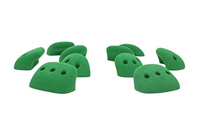 Atomik Rock Climbing Holds Set of 10 Medium Screw-On Basic Jugs in Green
