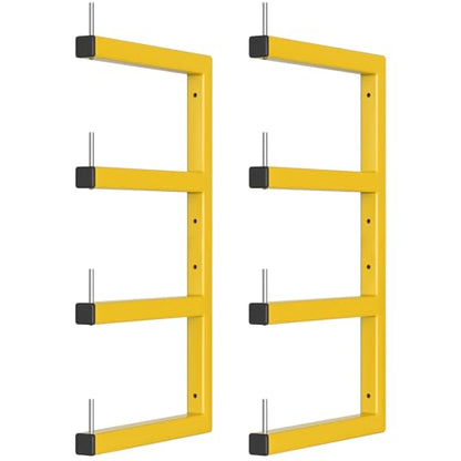 2-Pack Lumber Storage Rack, Wood Storage Racks Wall Mount, Heavy Duty Garage Wood Organizer with 4-Level System, Yellow Utility Rack Organization Up 800 Lbs, Metal Lumber Shelf for Indoor and Outdoor - style: D– 2 Pack, 4-Tier