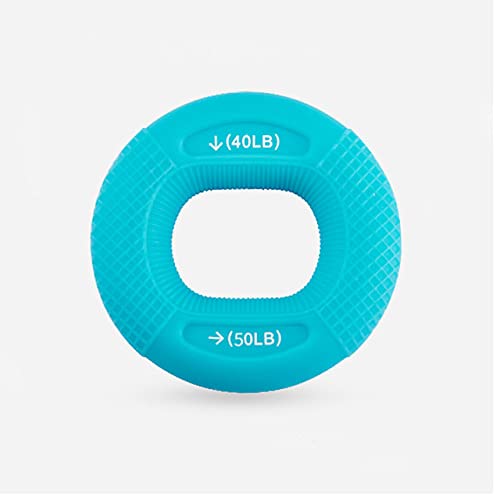 Silicone Finger Gripper Hand Resistance Band Gripping Ring Wrist Stretcher Finger Forearm Trainer Exercise Carpal Expander - color: 02-Blue-40-50LBS