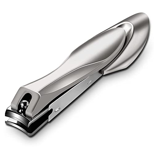 Nail Clippers with Catcher for Thick Toenails and Fingernail, Professional Sharp Nail Clippers for Men and Women Grey - color: Grey