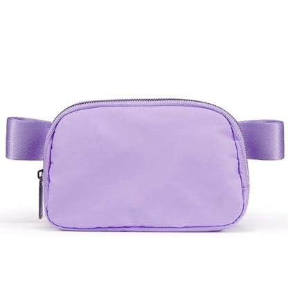 YOSHUYUKI Cross Body Fanny Packs for Women Fashion Waist Bag Pouch Nylon Small Travel Crossbody Bags Mini Purse Everywhere Belt Bag Bum Bag Adjustable Strap for Workout Running Hiking Lavender Fog - color: Lavender Fog