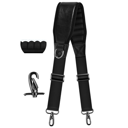 ZINZ Shoulder Strap 78" Belt with Neoprene Thick Padded, Universal Bag Strap with Double Adjustable Buckles and Metal Swivel Hooks,Ideal for Individuals 5'11" and Taller,Black - color: Black
