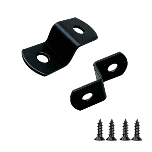 3/8" Depth Flat Offset Canvas Clips, Black Z Shaped Heavy Duty Double Hole Picture Frame Clips for Canvas Framing Hardware with Screws, 20Pcs - size: 3/8 Inch