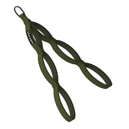 Vulken Tricep Rope Cable Attachment. 28.7 Inch & 22 Inch Two Lengths Built in One Pull Down Rope - color: Green-Three Lengths