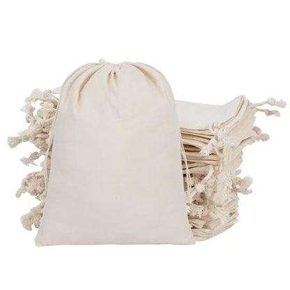 gobyhumm 50 Pcs Cotton Muslin Drawstring Sachet Pouch Bags（6 * 8"） | Pure Cotton Sachet Bags，Reusable Empty Gift Pouches for Party Home Supplies - color: 50 pcs,6*8"