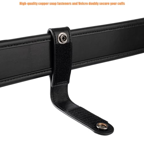 TACNEX Handcuff Strap w/Snap Closure Cuff Holder Nylon Keeper Chain/Hinged Cuffs Carrier Quick Release Clip Hook for ASP Handcuff 1.75"/ 2"/2.25" Duty Belt Law Enforcement Police Sheriff Security - size: 2 PCS, style: Plain Black Strap with Copper Snap