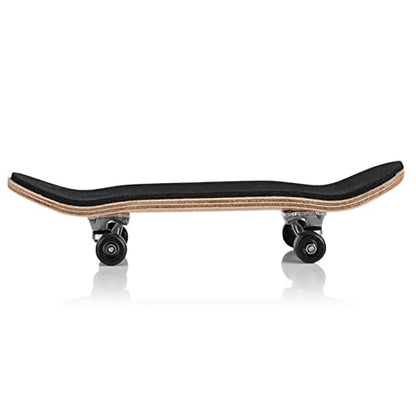 Yosoo Health Gear Finger Skateboards, Finger Board, Tool Kit, 1Pc Maple Wooden Alloy Fingerboard Finger Skateboards with Box Reduce Pressure People Gifts - color: Black