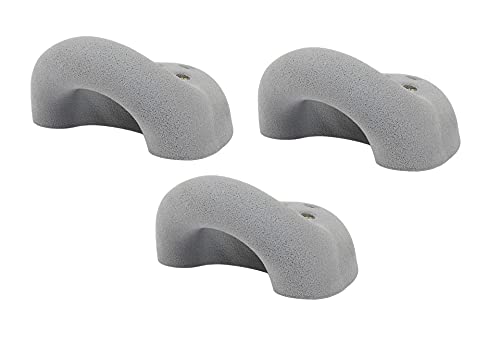 Atomik Rock Climbing Holds Set of 3 Large Screw-On Ring Jugs in Gray
