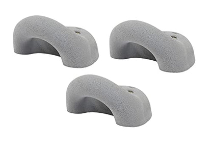Atomik Rock Climbing Holds Set of 3 Large Screw-On Ring Jugs in Gray