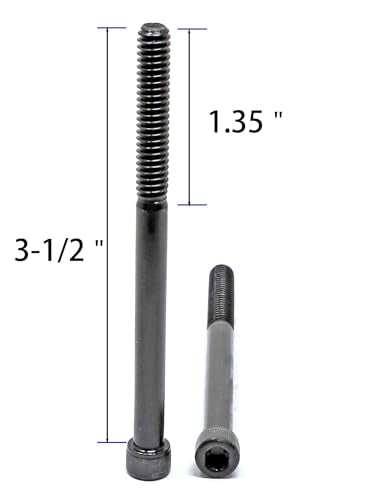 iexcell 10 Pcs 1/4-20 x 3-1/2" Partially Threaded Alloy Steel 12.9 Grade Hex Socket Head Cap Screws Bolts Kit, Black Oxide Finish - size: 1/4-20 x 3-1/2" ( Partially Threaded )