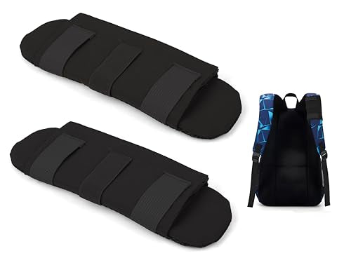 2 Shoulder Strap Pads,Backpack Shoulder Pads,Shoulder Strap Pads for Optimal Weight Distribution,Suitable for Weighted Vests,Backpacks,Computer Bags,Harnesses - color: black