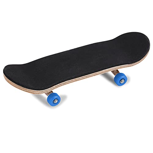1Pc Maple Wooden Alloy Fingerboard Finger Skateboard Box with Reduce Pressure Kids - color: Dark Blue