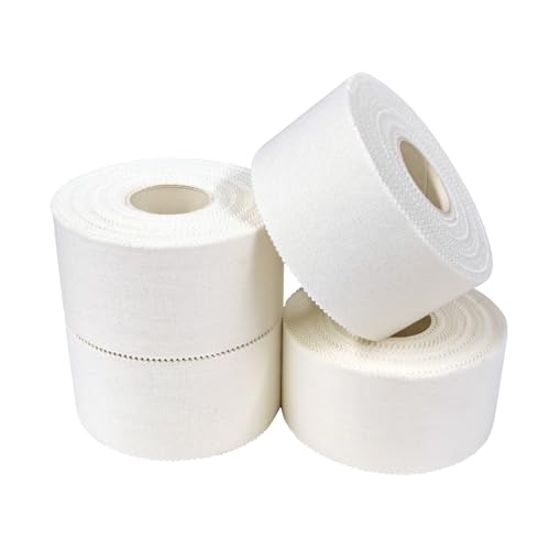 Athletic Tape Athletic & Medical Trainers & First Aid Tape for Injuries Wrist Ankle Finger Tape Easy to Tear & No Sticky Residue (White) (1.5in*15yd*4rolls) - size: 1.5in*15yd*4rolls