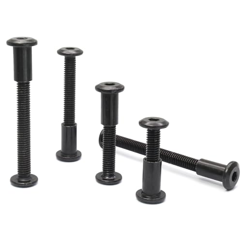 M6 Hex Drive Socket Cap Bolt Kit, Black, 30 Sets | M6x20/30/40/50/60mm, Includes Allen Wrench, Countersunk Screw Barrel Nuts, Binding Screws, For Furniture & Cabinet - color: Black, size: M6x20/30/40/50/60mm