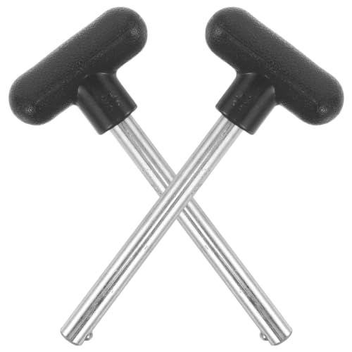 Toddmomy Weight Stack Pins with T-Shaped Handle, 3/8" Diameter 2pcs Heavy Duty Chromium-Plated Steel and 4" Locking Space, Enhanced Safety Locking for Home Gym for Cable Machines