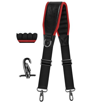 ZINZ Shoulder Strap 78" Belt with Neoprene Thick Padded, Universal Bag Strap with Double Adjustable Buckles and Metal Swivel Hooks,Ideal for Individuals 5'11" and Taller,Red edge - color: Red Edge