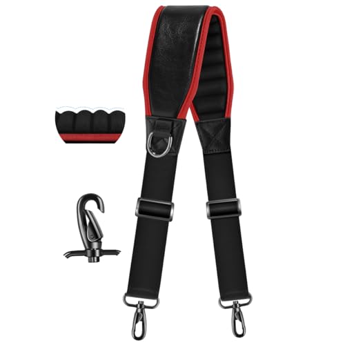 ZINZ Shoulder Strap 78" Belt with Neoprene Thick Padded, Universal Bag Strap with Double Adjustable Buckles and Metal Swivel Hooks,Ideal for Individuals 5'11" and Taller,Red edge - color: Red Edge